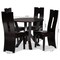 Baxton Studio Senan Dark Brown Upholstered and Finished Wood 5-Piece Dining Set 170-8036-10900 - alternate 5